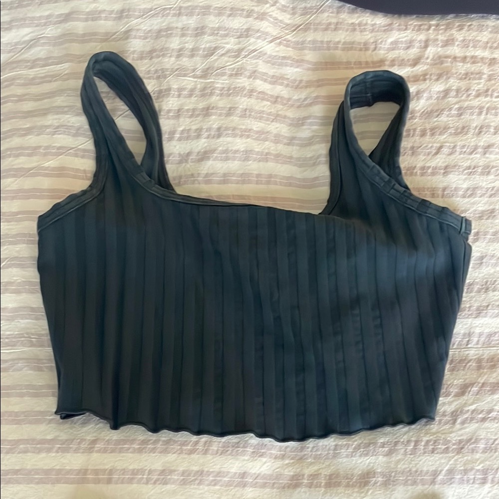 Black Ribbed Women's Top